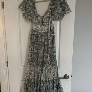 Abercrombie & Fitch Floral Green Maxi Dress